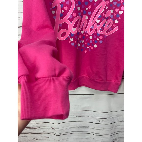 Barbie Girls Pink‎ Heart Logo Long Sleeve Pull Over Sweatshirt Size XL - Picture 4 of 7
